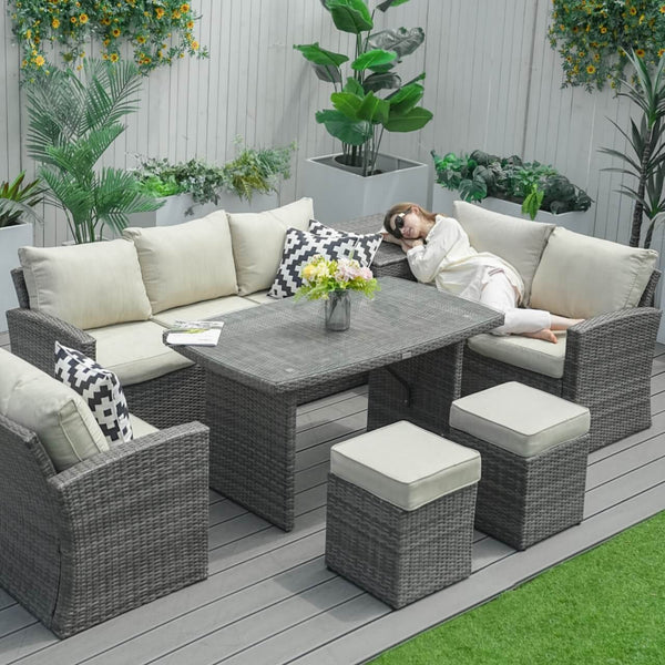 Wicker's 8 Seats Outdoor Conversation Set - Patio Sofa Set